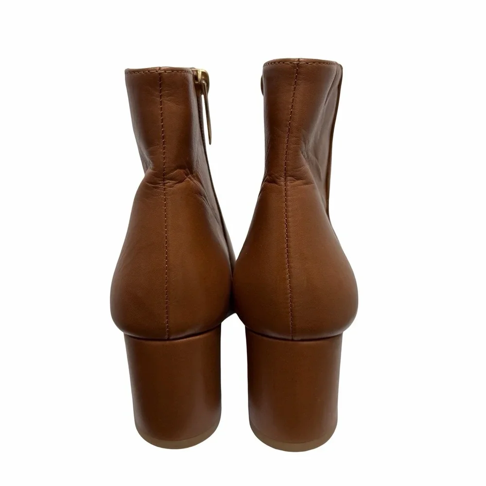 L'AGENCE Womens Jeanne II Pointed‎ Toe Leather Boots in Luggage Brown EU 40 US 9